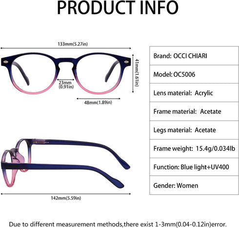 OCCI CHIARI 2.25 Reading Glasses (1.0 to 6.0) for Men and Women