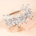 Kercisbeauty Handmade Leaves and Pearls Beaded Silver Hair Tiara for Women Girls Wedding Prom Accessories