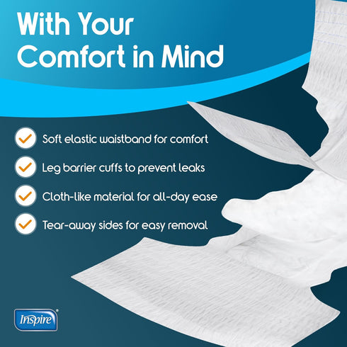 Inspire Adult Diapers Women or Men - MAX Absorbency | Our Most Absorbent and Dry, Incontinence Underwear for Women