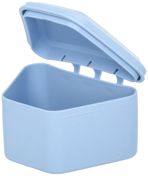 Pureline Oralcare Denture Container, Light Blue, Soaking Capable for Complete Upper and Lower Denture
