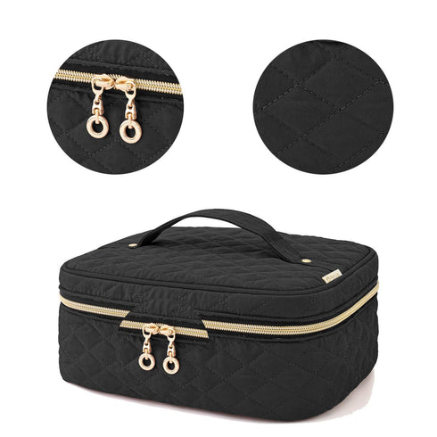 Yarwo Nail Polish Carrying Bag - Holds 24 Bottles, Travel Storage Organizer for Nail Polish, Black