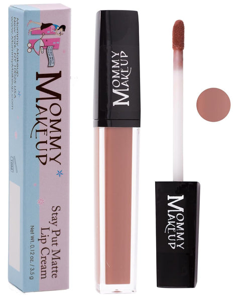 Mommy Makeup Stay Put Matte Lip Cream, Kiss-proof, Transfer-proof, Smudge-Proof, Waterproof Lipstick, Sienna