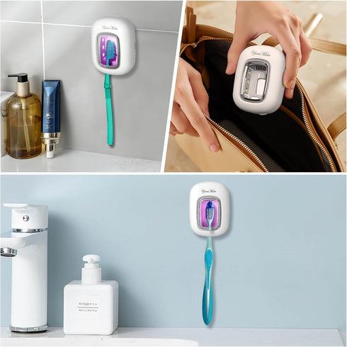 YourMate Rechargerable UVC Toothbrush Sanitizer Case Pro Compatible with Electric Toothbrush Heads/Regular Toothbrushes