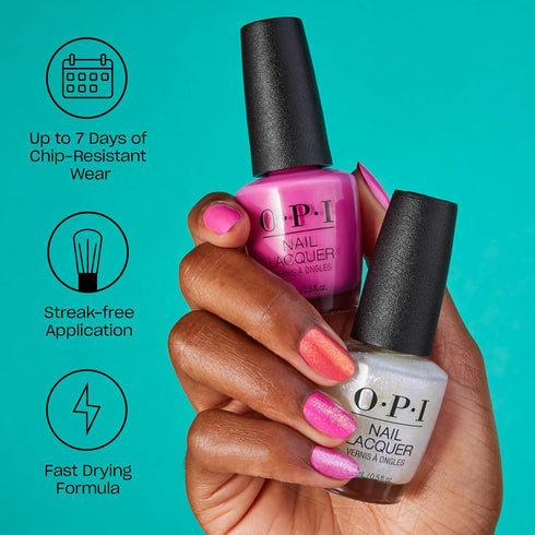 OPI Nail Lacquer Nail Polish | Opaque Light White & Gray Crème | Vegan, Fast Drying, Chip Resistant