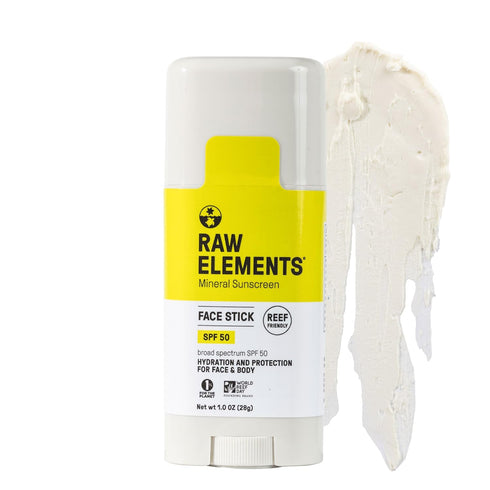 Raw Elements Face Stick SPF 50 - All-Natural Mineral Sunscreen, Travel Size 1 oz, Reef Safe, Water Resistant, Broad
