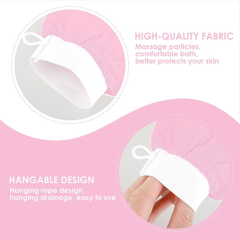 Exfoliating Glove Body Scrubber, 1 PC Korean Washcloth for Deep Scrub, Loofah Cleansing Mitts, Pink