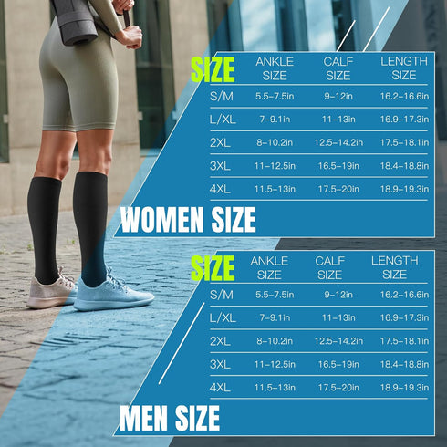 Tinojye Men-3 20-30 mmHg Open Toe Compression Socks Women & Pairs Knee High Stockings for Circulation Support