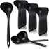 36 Pieces Large Heavy Duty Disposable Plastic Serving Spoons, 9" x 2.8", Black, for Party Catering Buffet