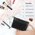 Narwey Small Makeup Bag - Vegan Leather Travel Pouch, Zipper Cosmetic Bag for Women (Black)