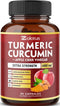 7 in 1 Turmeric Curcumin + Apple Cider Vinegar Capsules, 4080mg Equivalent, 3 Month Supply, Joint & Absorption Support