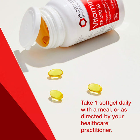 Protocol Vitamin A 25,000 IU - Supports Eye, Retina, and Immune Health - 100 Softgels