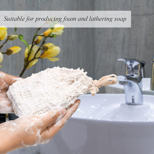 Soap Bag - 5 Packs Bar Soap Pouch, Sisal Soap Saver Bags for Exfoliating and Shower