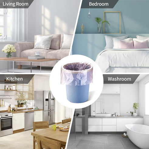 3 Rolls Small Trash Bags - 60 Counts Durable 4 Gallon Small Garbage Bags for Home Office Kitchen Bathroom Bedroom Trash