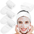Whaline Spa Facial Headband, 4 Counts Terry Cloth Head Wrap for Bath, Makeup and Sport, White