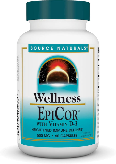 Source Naturals Wellness EpiCor with Vitamin D-3, 60 Capsules, Heightened Immune Defense*