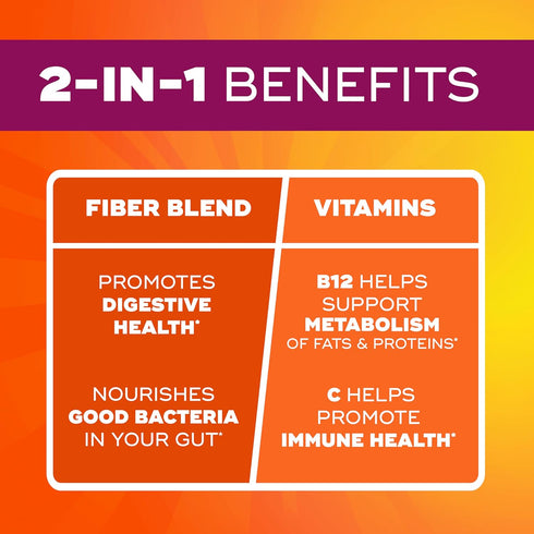 Metamucil Fiber Gummies for Adults - 120 Count, Vitamins C, D, B12, No Sugar Added, Citrus Berry Flavor