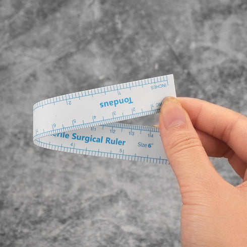 10pcs Tattoo Marker Pen, Waterproof Disposable Microblading Marker with Paper Ruler, 0.5mm Head, Blue
