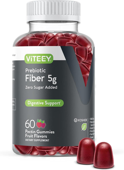 Viteey Prebiotic Fiber Gummies for Adults, 5g - Gut Health & Digestive
