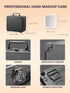 Qislee Makeup Box with Detachable Lighted Mirror, Waterproof Travel Case, Cosmetic Organizer with Adjustable Dividers