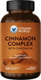 Vitamin World Cinnamon Complex 1000 mg with Chromium, 120 Capsules, Gluten Free for Healthy Metabolism & Antioxidant
