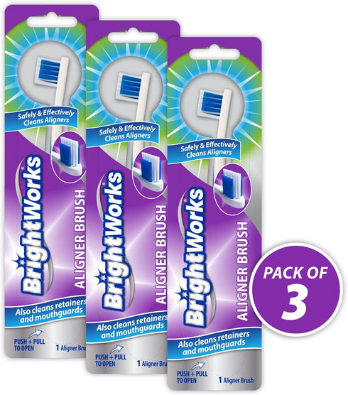Aligner Brush, 3 Pack, Cleans Aligners, Retainers, and Mouth Guards Safely and Effectively