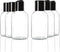 Youngever 12 Pack 4 Ounce Empty Squeeze Containers - Refillable Plastic Bottles with Disc Cap, Black Cap