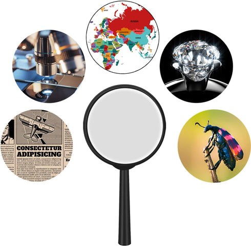 Elcoho 12 Pack Handheld Magnifier Plastic Magnifying Glass for Jewelry, Reading, Home Office Desk Accessories