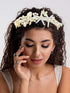 Unicra Silver Starfish Headband, Silver Pearl Bridal Hair Band for Beach Wedding Accessories