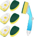 Non Scratch Dishwand Refills Handle, 6 Heavy Duty Replacement Sponge Heads Set for Dishwashing Scrubbers