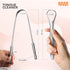 MasterMedi Tongue Scraper with Multicolor Cases (2 Pack), 100% Stainless Steel for Oral Care & Hygiene