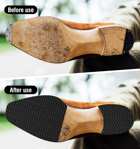 ValueBargain 4-Pack, (2 Boot Heel Replacement - Shoe Heel Pads Anti Slip Shoe Heels Repair Kit with Adhesive Cushion