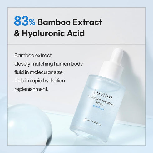 Hyaluronic Acid Serum - Multi-Weight Hydration with Ceramide Barrier Support - Gentle Formula - Korean Skin Care, 1.69