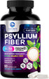 Psyllium Husk Powder Caps, 1500mg, Non-GMO Natural Soluble Fiber for Digestive Health, Vegan Supplement, 60 Capsules