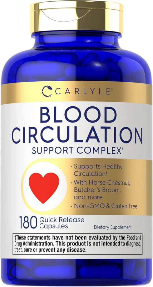 Carlyle Blood Circulation Supplement | 180 Capsules | Non-GMO, Gluten Free | Supports Healthy Circulation