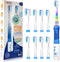 SEAGO Kids Electric Toothbrush with 2 Mins Timer and 8 Replacement Brush Heads, Rainbow LED Light, Blue