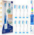 SEAGO Kids Electric Toothbrush with 2 Mins Timer and 8 Replacement Brush Heads, Rainbow LED Light, Blue