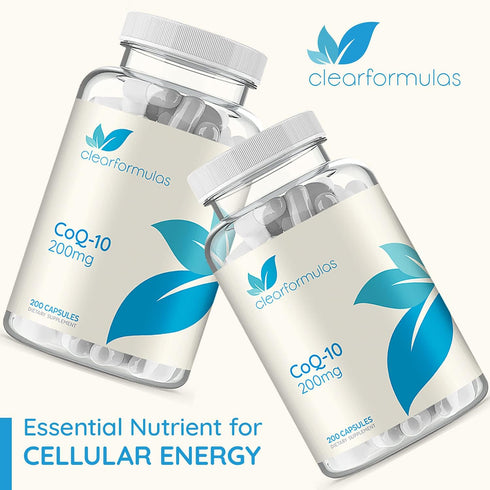 ClearFormulas Pure CoQ10 200mg, 200 Capsules (2 Pack), Quick Absorption, Non-GMO