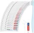 Disposable Toothbrushes with Toothpaste, Travel Toothbrush Kit, Individually Packaged, Light Blue, with