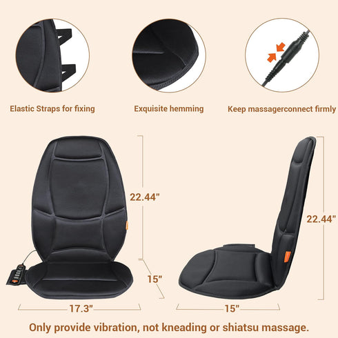 Massage Seat Cushion with Heat, Back Massager for Chair, Heated Seat Cover for Pain Relief
