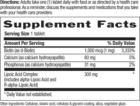 Country Life R-Alpha Lipoic Acid Complex 300mg, Antioxidant Support, No Yeast, Gluten, Milk