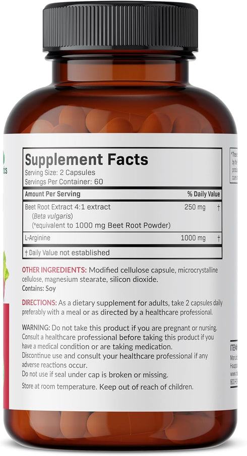 Futurebiotics Beet Root + L-Arginine 2000 MG, Non-GMO, 120 Vegetarian Capsules