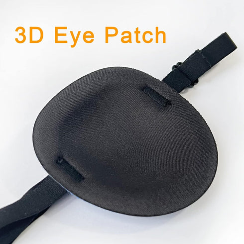 Pirate Eye Patches 2 Pack, Adjustable Amblyopia Lazy Eye Patches for Adults and Children, Black