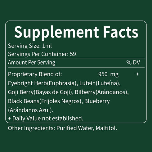 Verdeherb Bilberry 2oz Eyebright Herb Eye Health Drops, & Lutein Liquid Extract Herbal Supplement for Eye Strain Relief