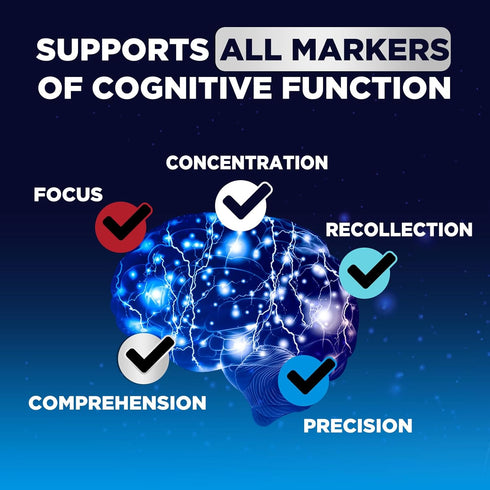 Brain Supplement Gummies for Memory & Focus Support - 60 Vegan Gummies with B6 B12, Phosphatidylserine, Nootropics