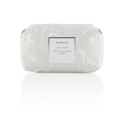 Zents Triple-Milled Luxe Bar Soap, Earth Fragrance, 5.7 oz, Moisturizing with Organic Shea Butter