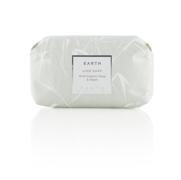 Zents Triple-Milled Luxe Bar Soap, Earth Fragrance, 5.7 oz, Moisturizing with Organic Shea Butter