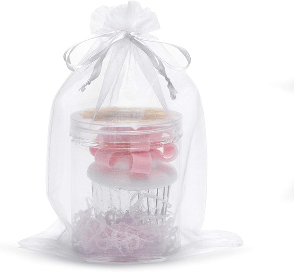 Volanic 50PCS Sheer Drawstring Organza Gift Bag - 6X9 Inch (17X23 CM) for Jewelry Party Wedding Favor Candy Mini Bottle