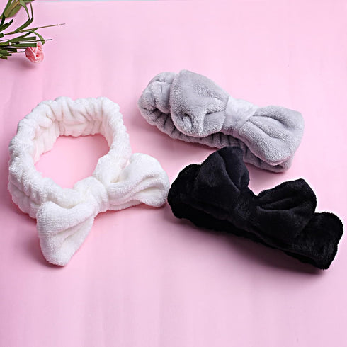 WSYUB Spa Headband, Fluffy Makeup Headbands for Women, Facial Headbands for Washing Face, Bow Hair Band, Slumber Party