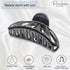 Parcelona Large Black Covered Spring Celluloid Jaw Hair Claw Clip, 4 Inch, Rain Drop Design
