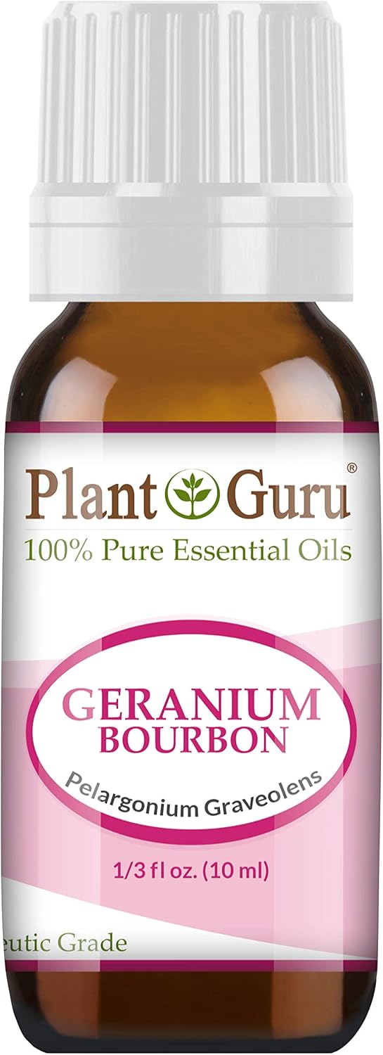 Geranium Bourbon Essential Oil, 10 ml, 100% Pure, Undiluted, Therapeutic Grade